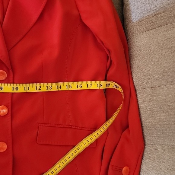Les Copains red blazer made in Italy fully lined Size 48 - Picture 10 of 11